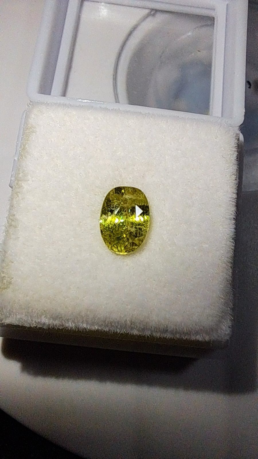 Yellow Green Sphene Brilliant Facet Oval
