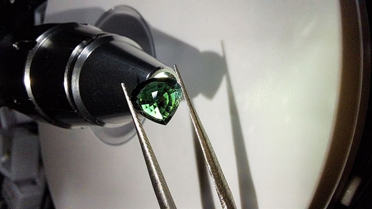 Blue Green Sapphire Custom Facet Pear
