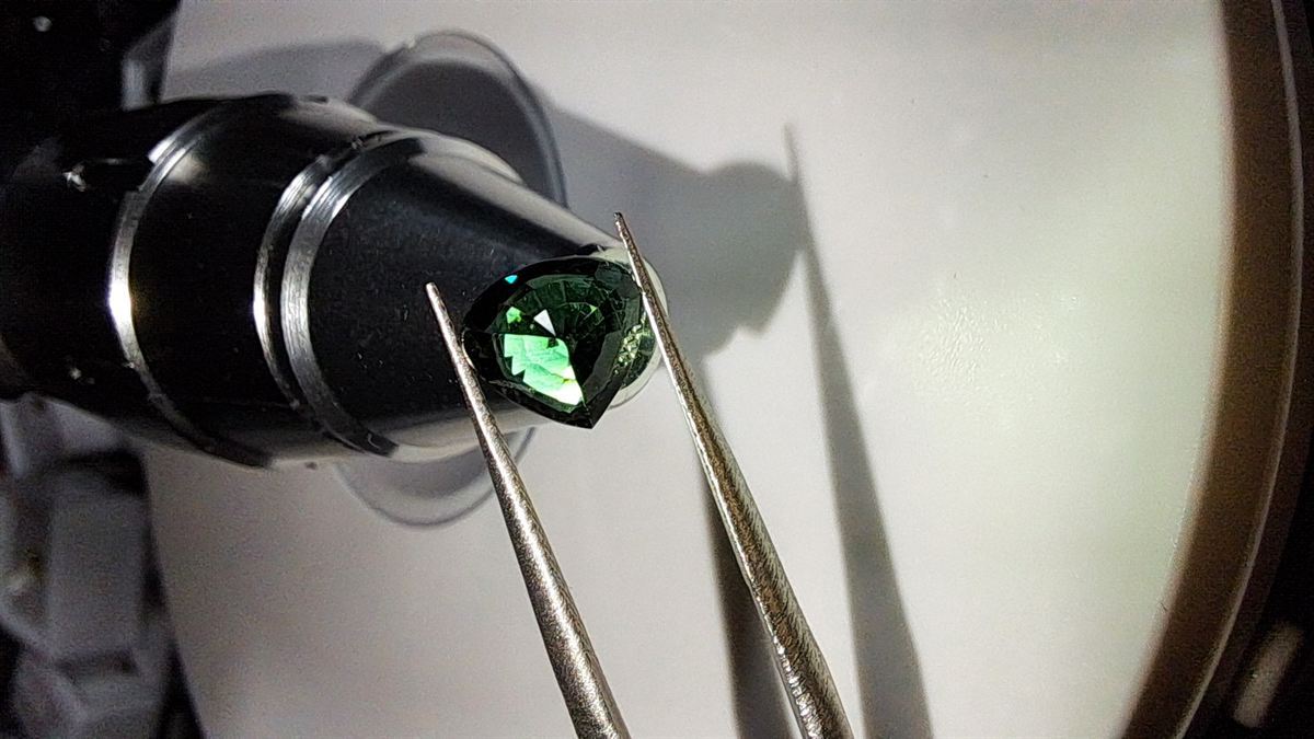 Blue Green Sapphire Custom Facet Pear