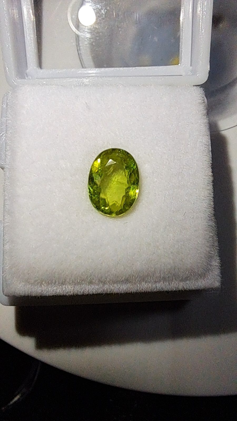 Yellow Green Sphene(Titanite) Brilliant Facet Oval