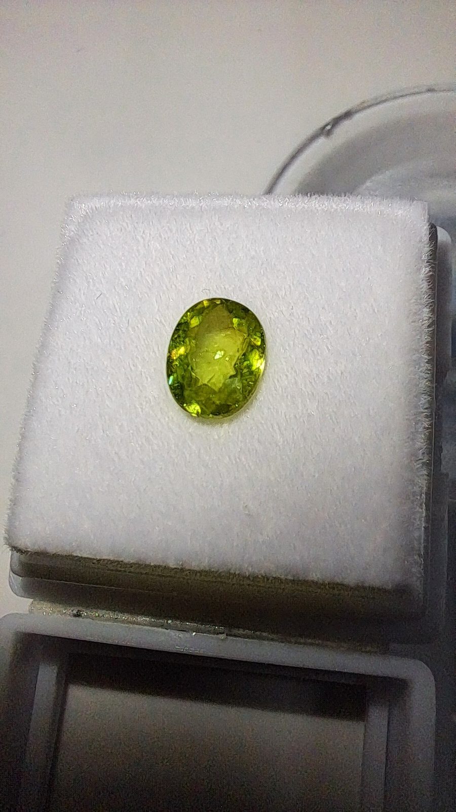 Yellow Green Sphene(Titanite) Brilliant Facet Oval