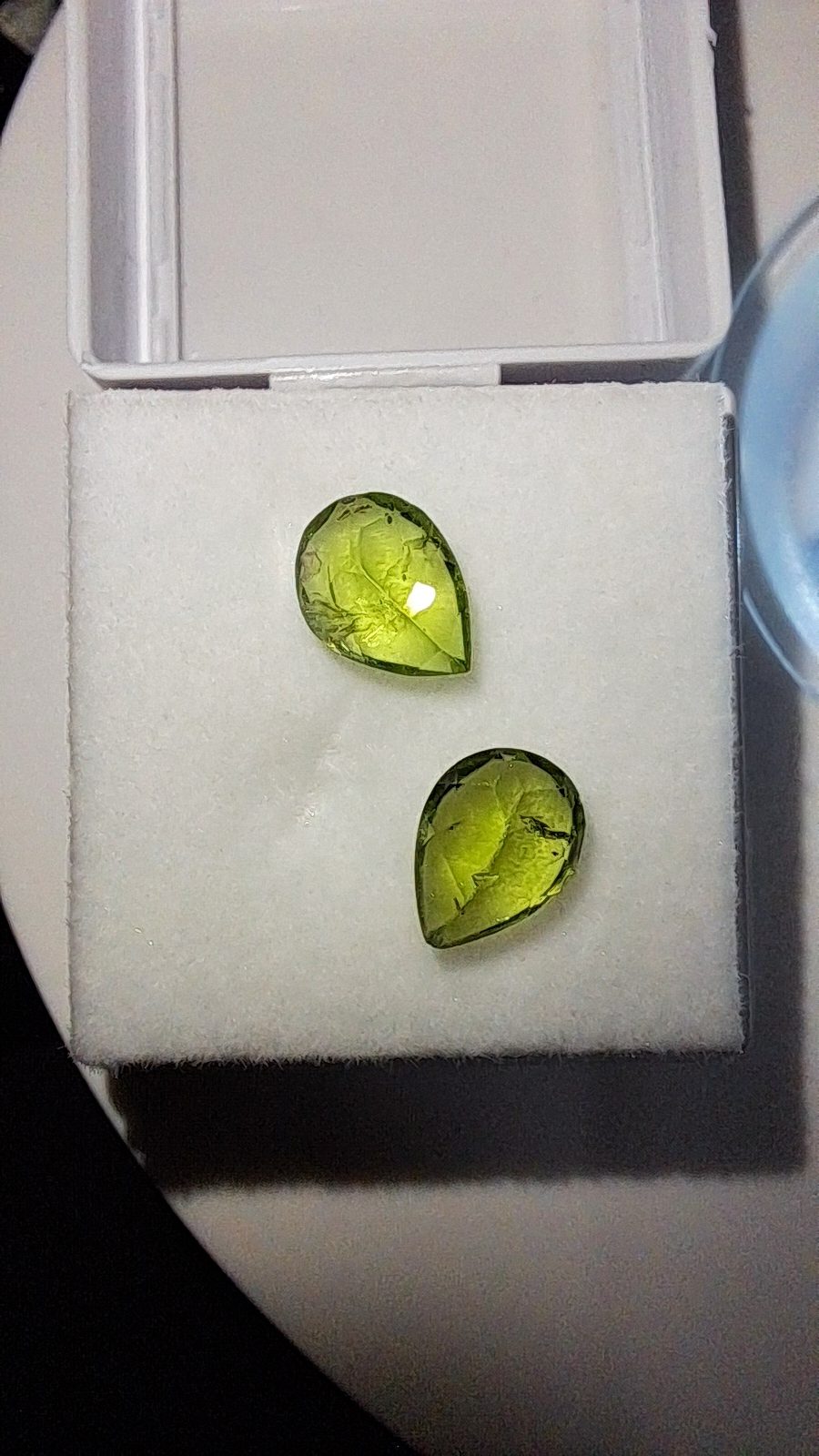 Arizona Peridot Pair of Facet Pear Cut
