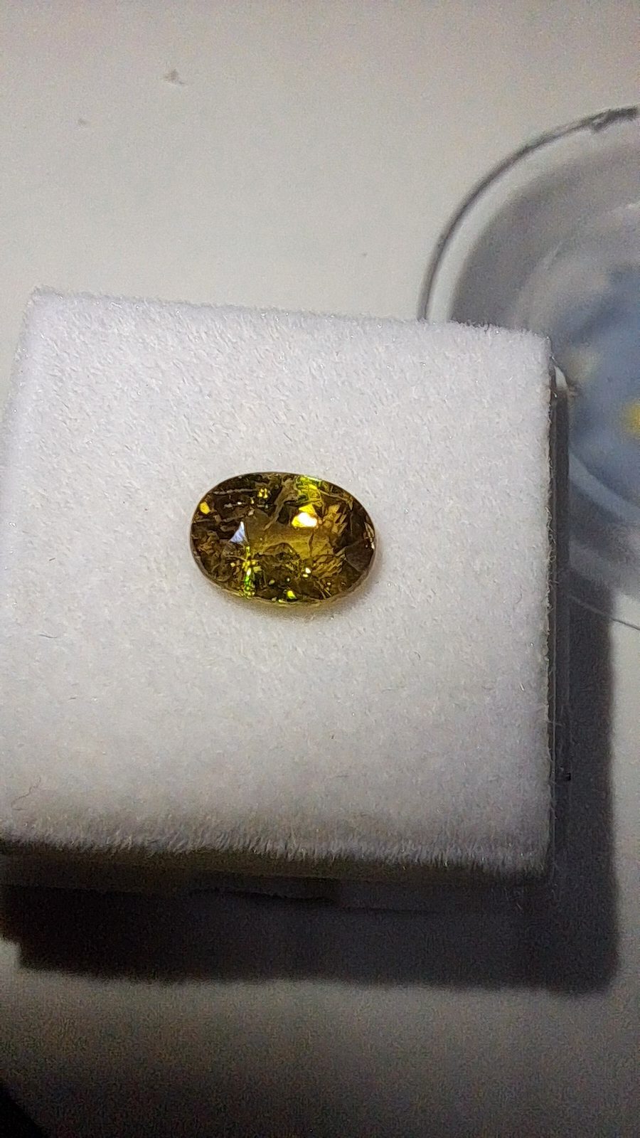 Yellow Green  Titanite(Sphene) Brilliant Facet Oval