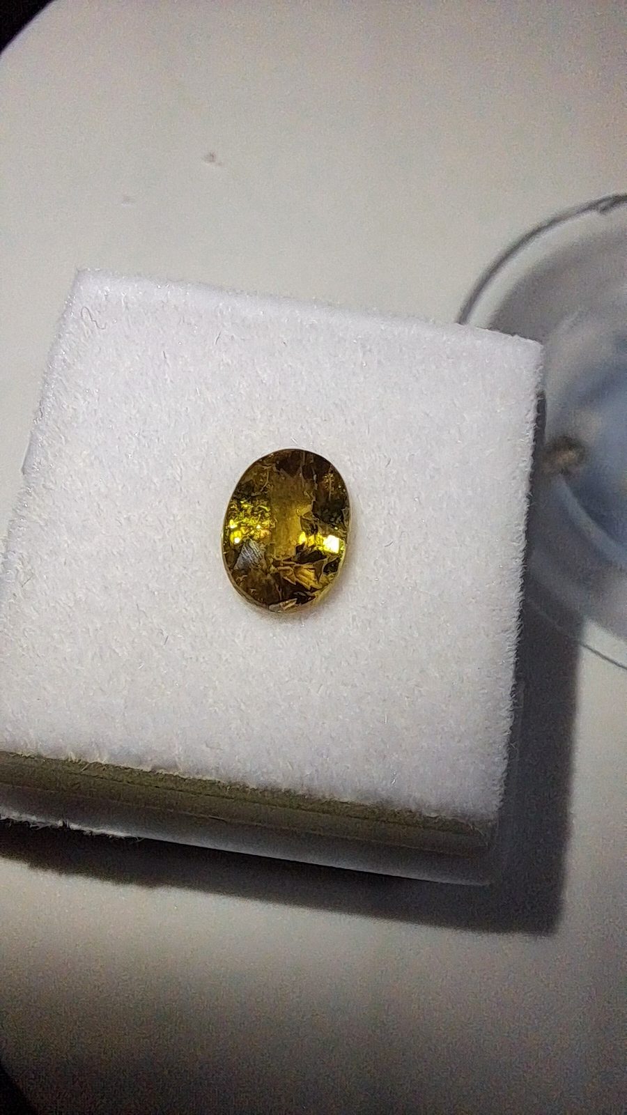 Yellow Green  Titanite(Sphene) Brilliant Facet Oval