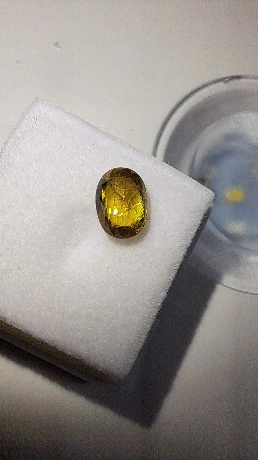Yellow Green  Titanite(Sphene) Brilliant Facet Oval