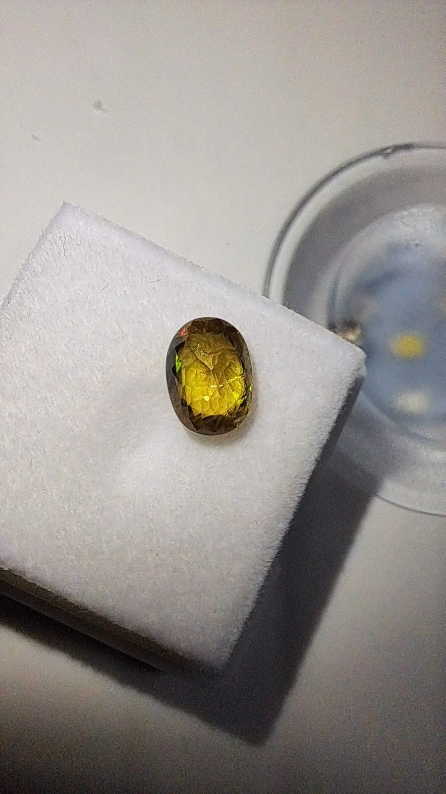 Yellow Green  Titanite(Sphene) Brilliant Facet Oval