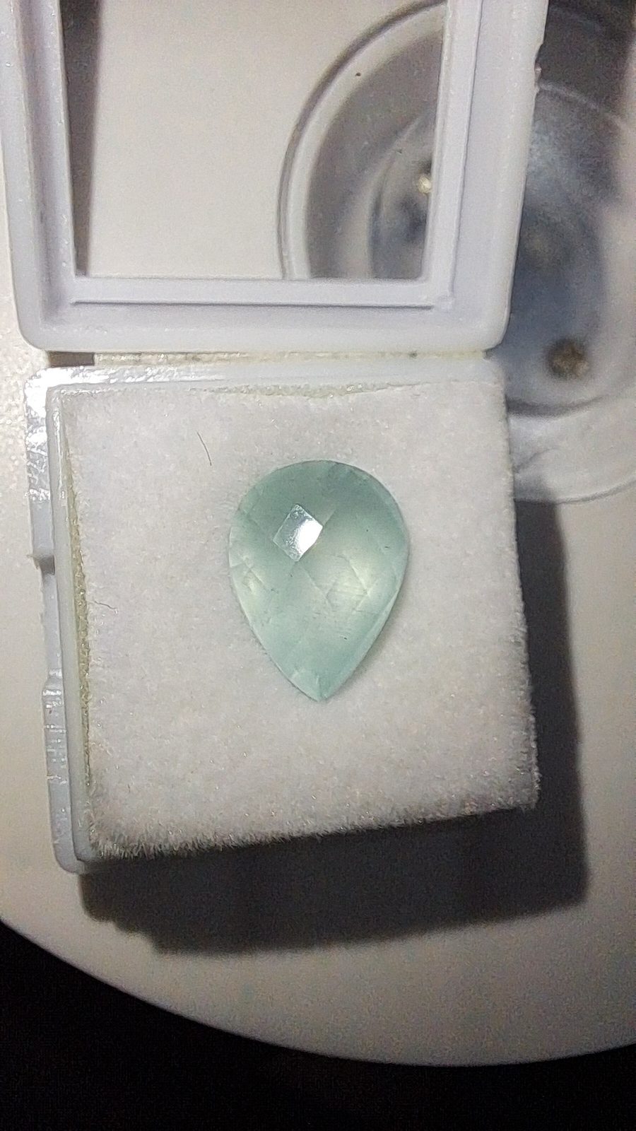 Green/Blue Aquamarine Brilliant Facet Pear Cut