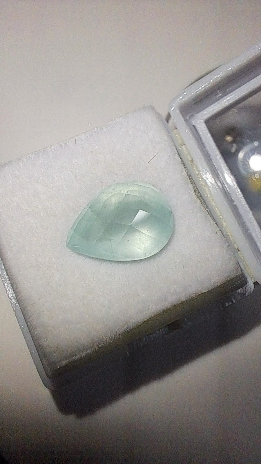Green/Blue Aquamarine Brilliant Facet Pear Cut