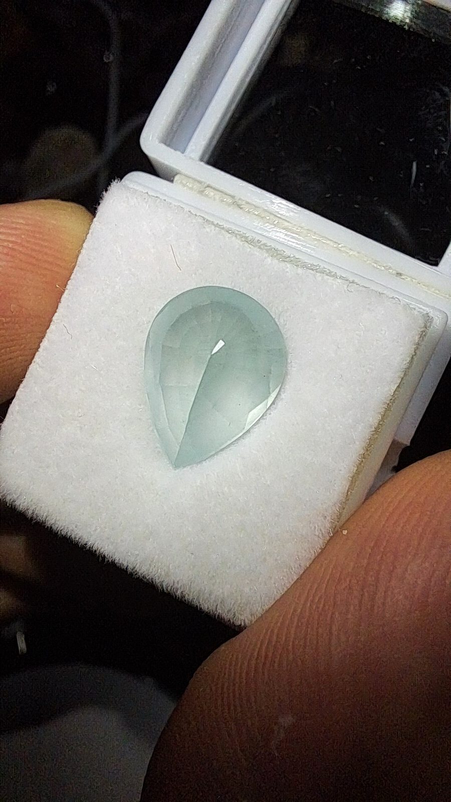 Green/Blue Aquamarine Brilliant Facet Pear Cut