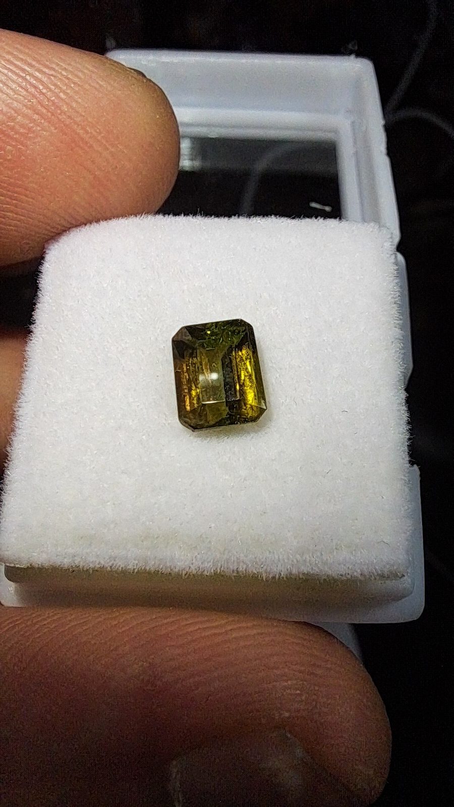 Yellow Green Tourmaline Brilliant Facet Octagon Cut