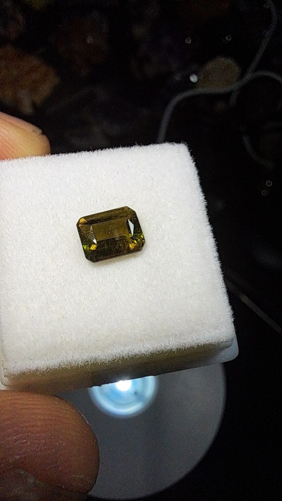 Yellow Green Tourmaline Brilliant Facet Octagon Cut