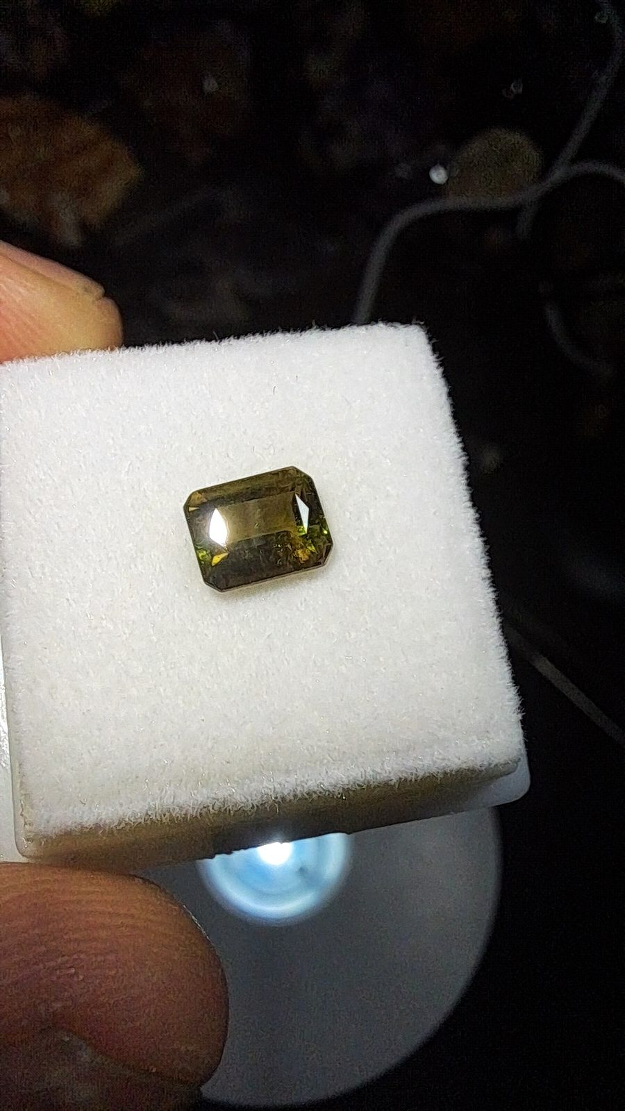 Yellow Green Tourmaline Brilliant Facet Octagon Cut