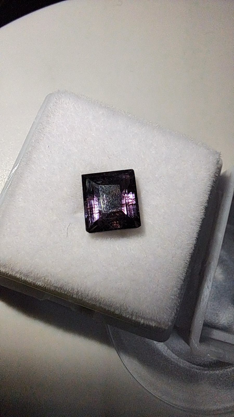 Purple Spinel With Golden Rutile Brilliant Facet Baguette