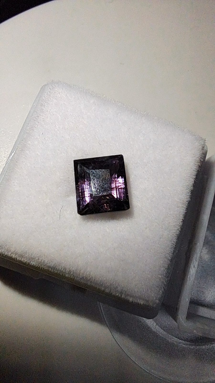 Purple Spinel With Golden Rutile Brilliant Facet Baguette
