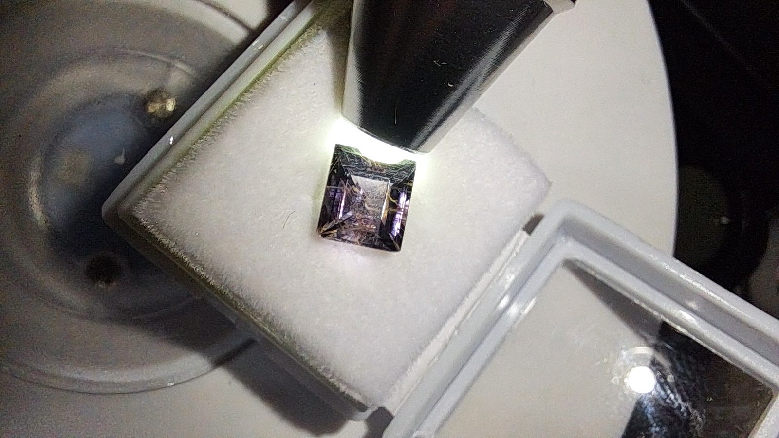 Purple Spinel With Golden Rutile Brilliant Facet Baguette