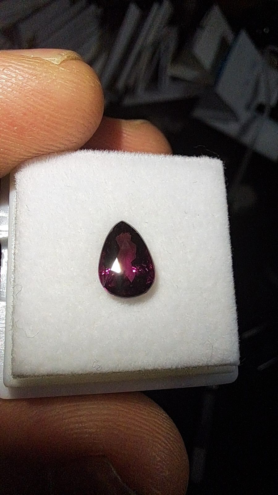 Purple Pink Rhodolite Garnet Brilliant Facet Pear Cut