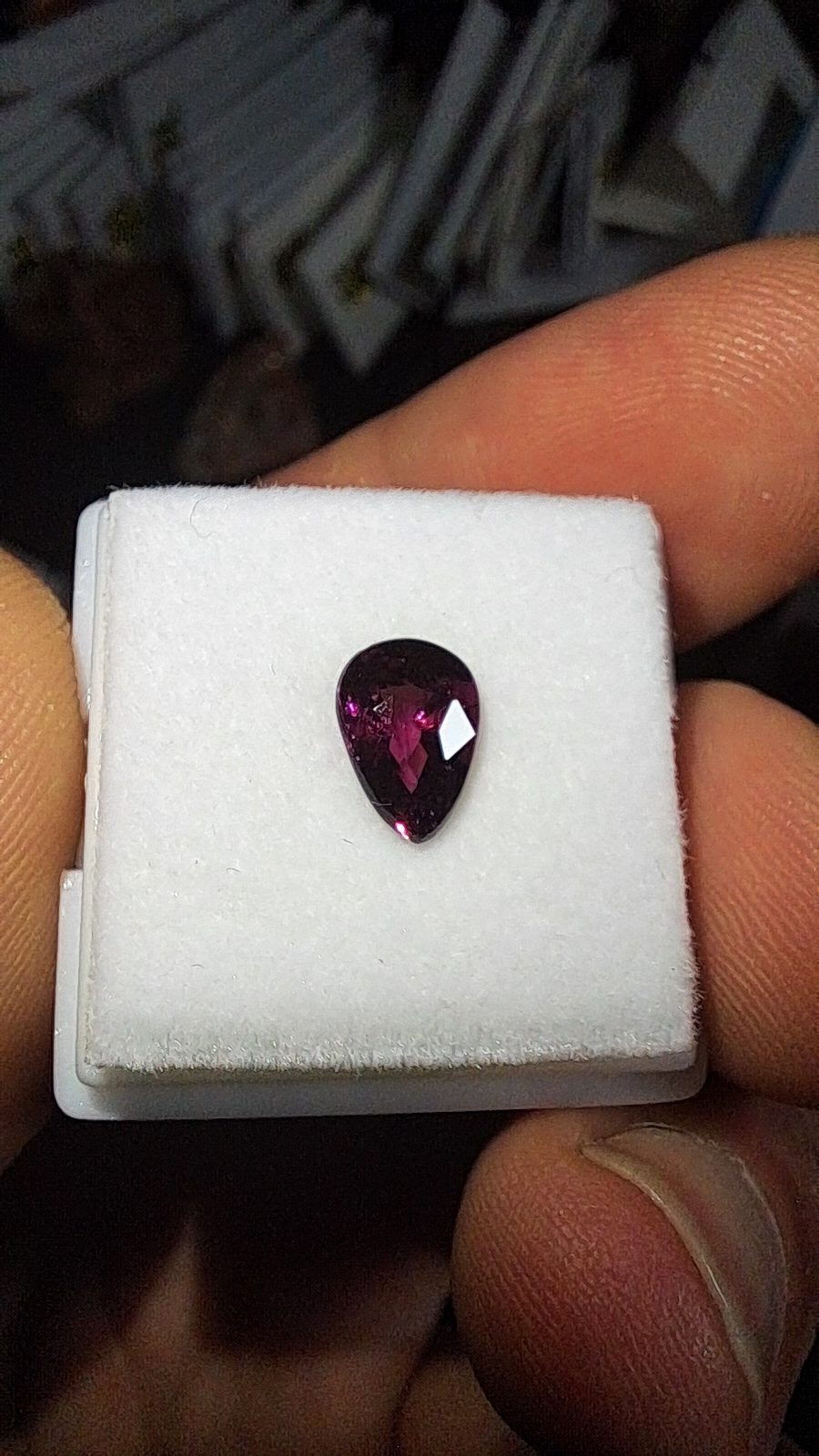 Purple Pink Rhodolite Garnet Brilliant Facet Pear Cut