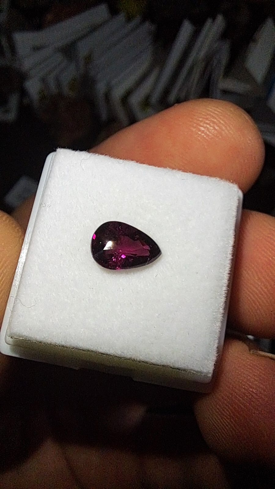 Purple Pink Rhodolite Garnet Brilliant Facet Pear Cut