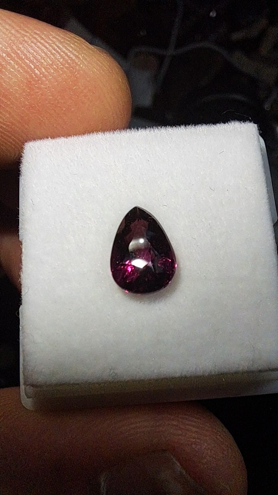 Purple Pink Rhodolite Garnet Brilliant Facet Pear Cut