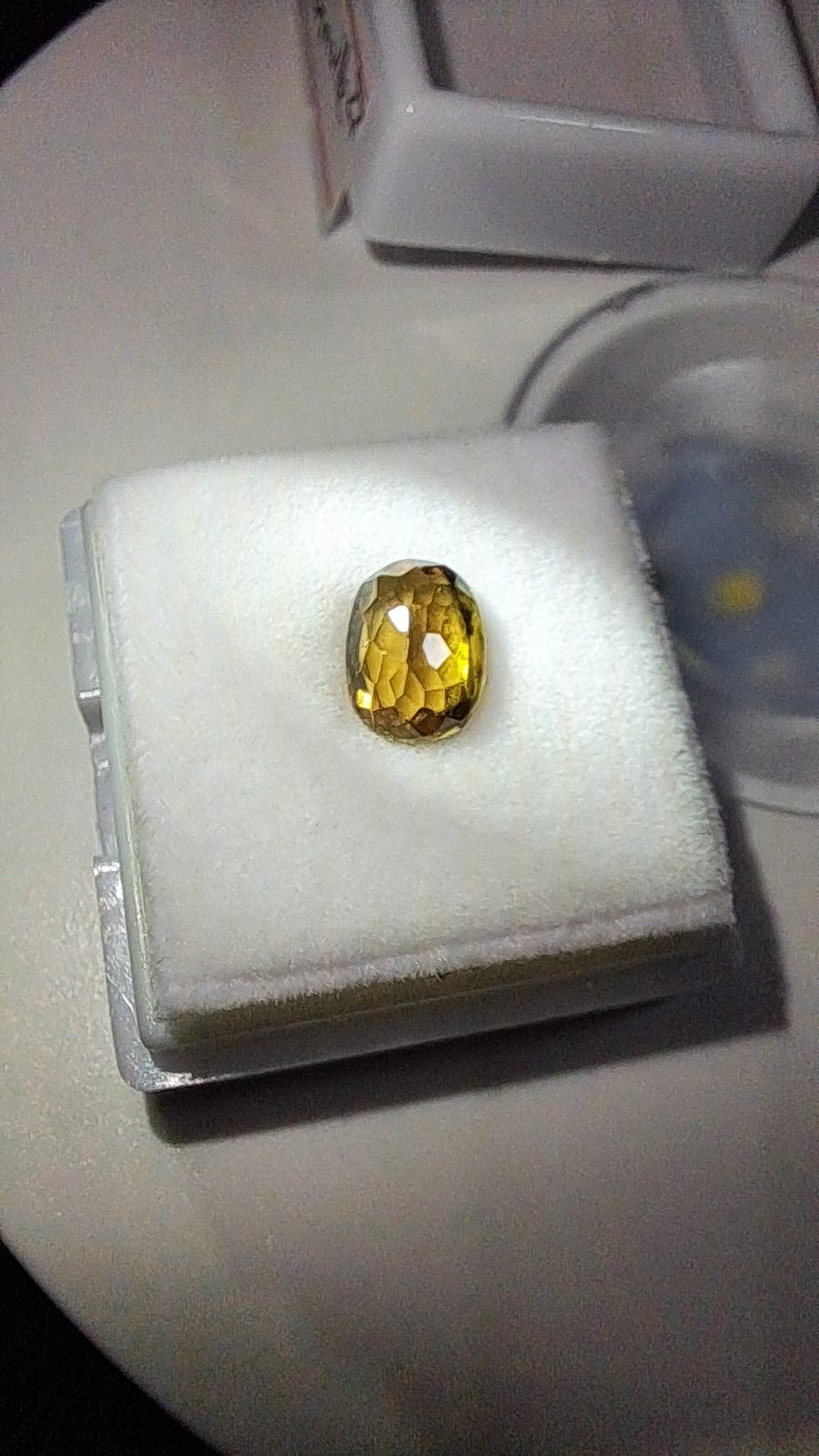Green Yellow Sphene(Titanite) Brilliant Facet Oval