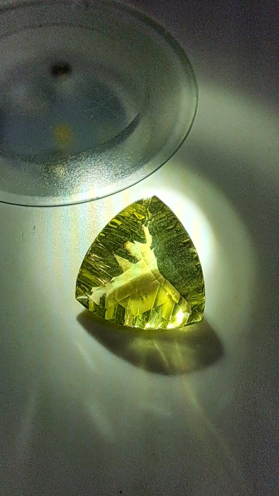 Lemon Quartz Brilliant Facet Trillion Cut