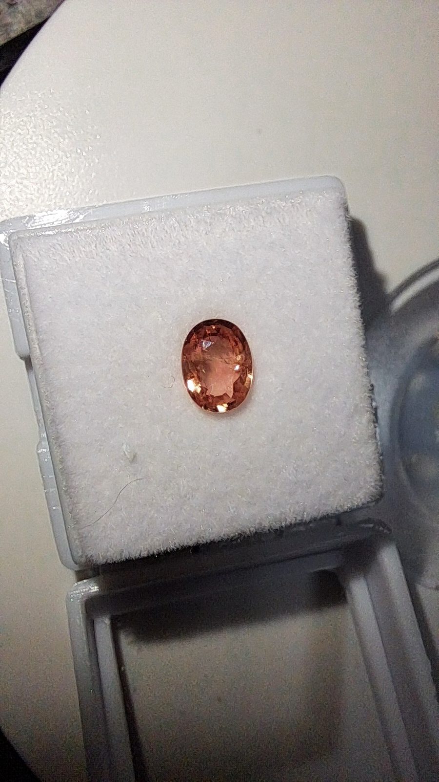 Pink Orange Sapphire Oval Cut