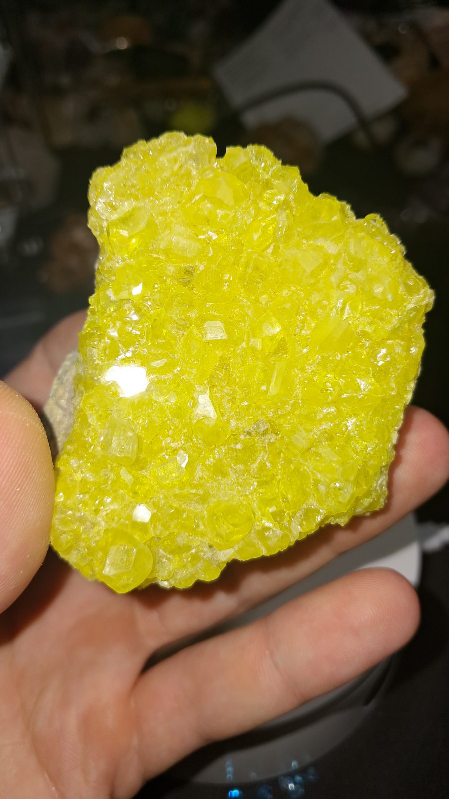 Native Sulfur Crystal Cluster Specimen