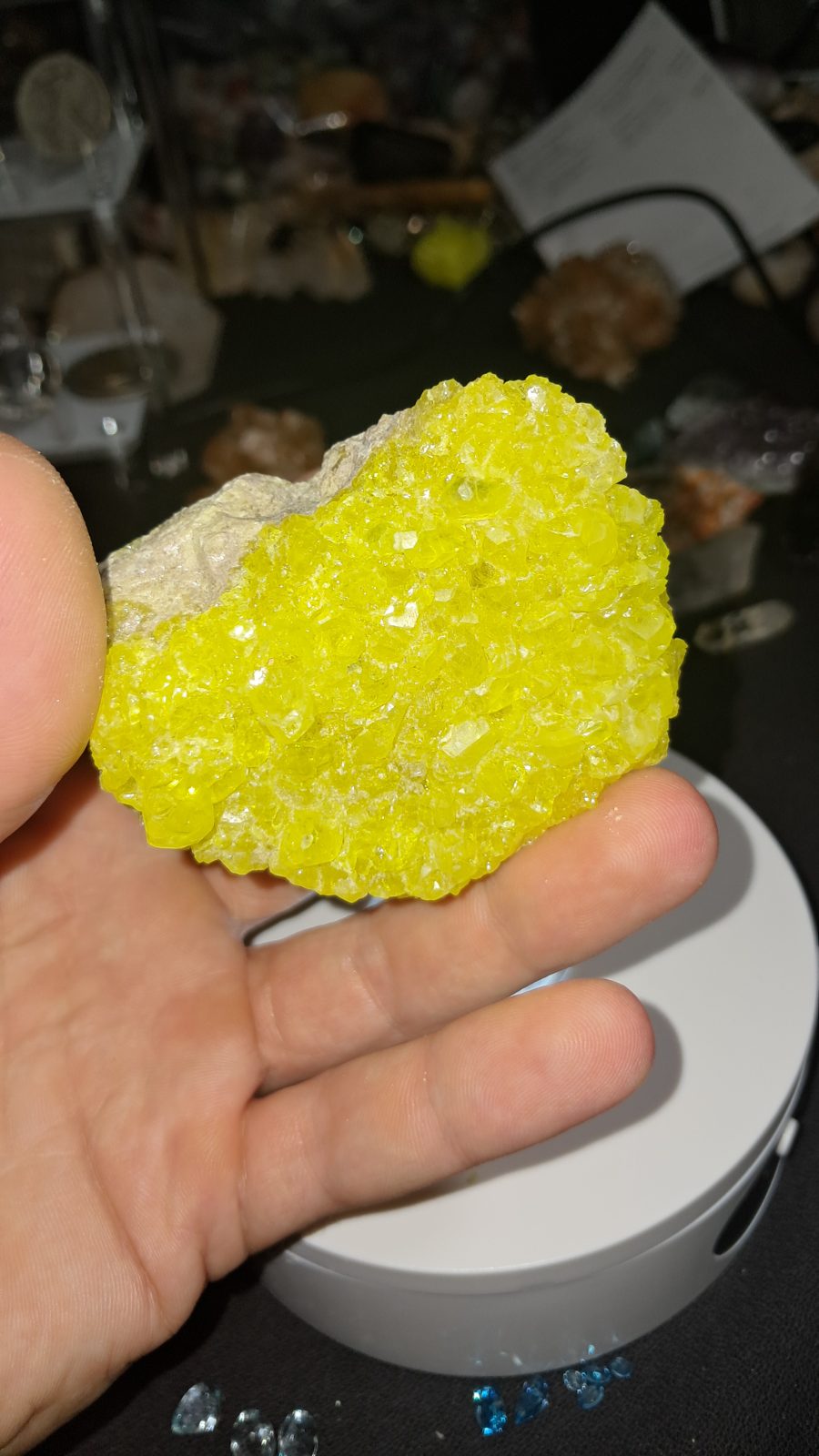 Native Sulfur Crystal Cluster Specimen