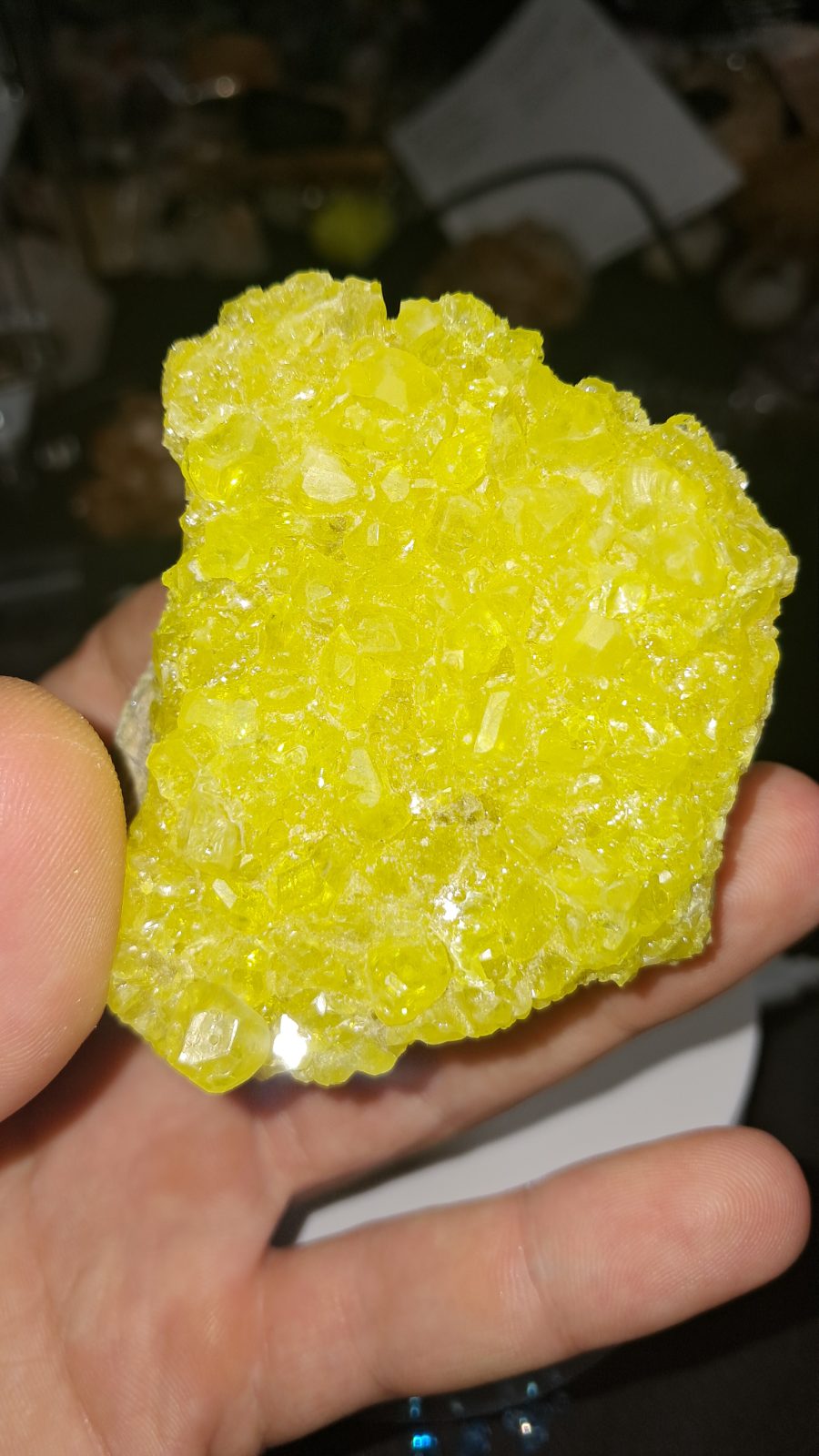 Native Sulfur Crystal Cluster Specimen