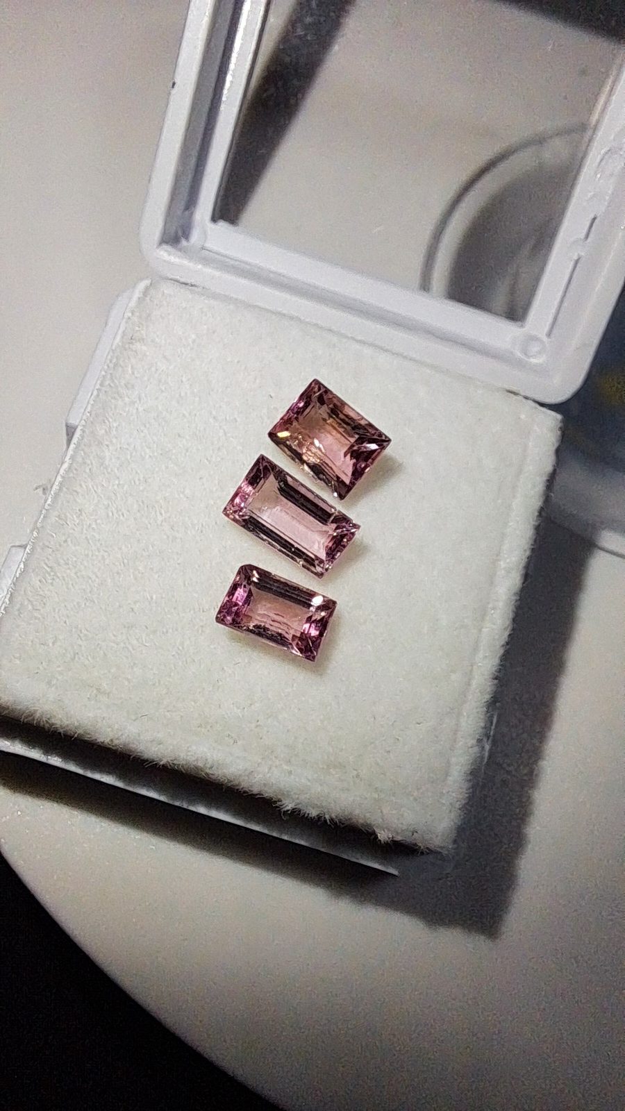 1.41ct Orangish Pink Tourmaline unheated 3 piece Lot from Myanmar