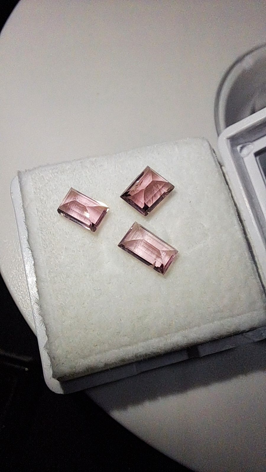 1.41ct Orangish Pink Tourmaline unheated 3 piece Lot from Myanmar