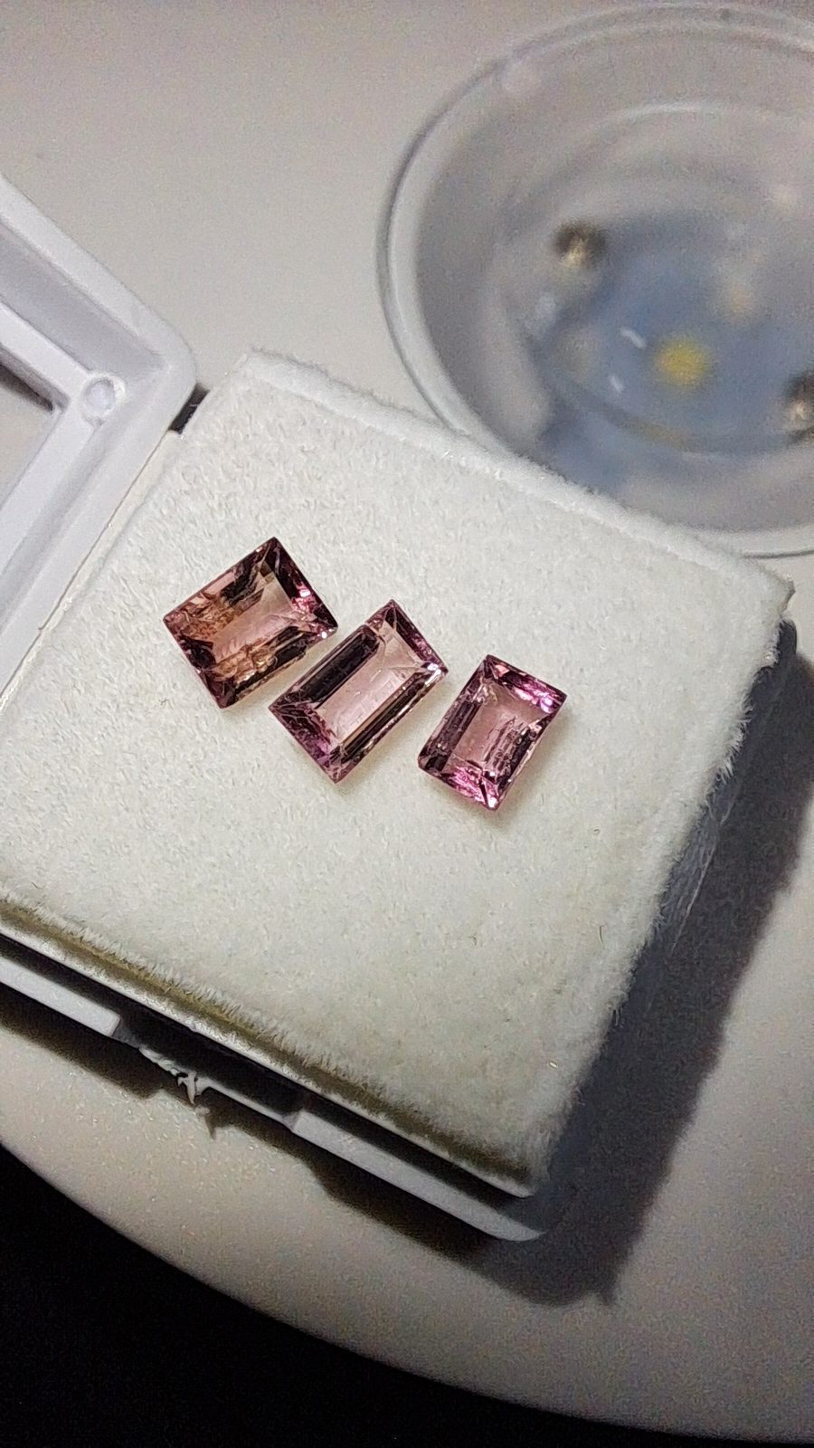 1.41ct Orangish Pink Tourmaline unheated 3 piece Lot from Myanmar